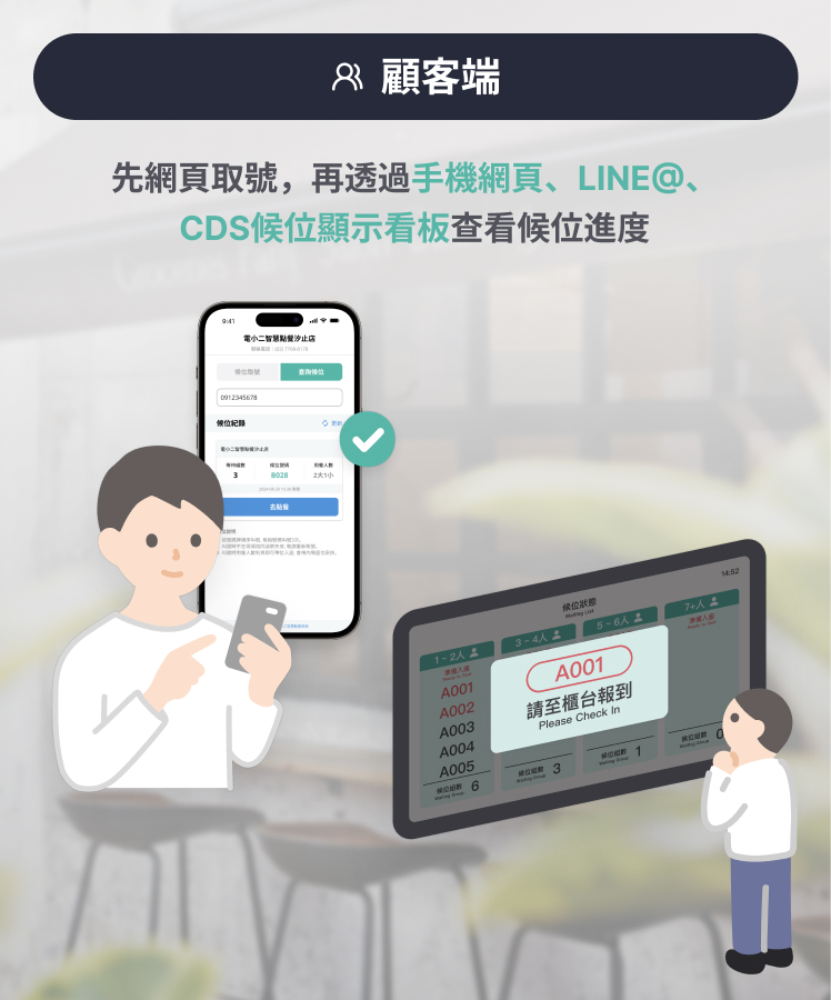 顧客端 - 線上取號與查看候位進度