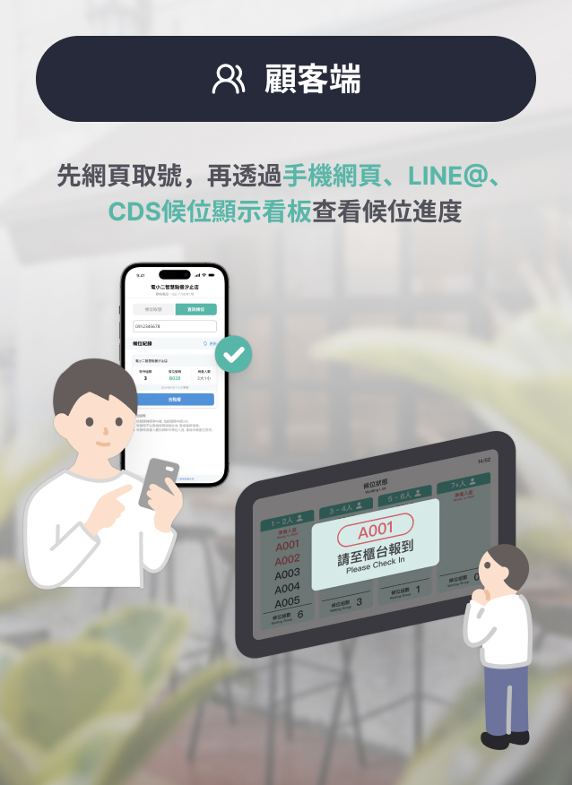 顧客端 - 線上取號與查看候位進度